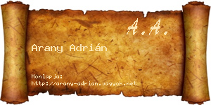 Arany Adrián névjegykártya